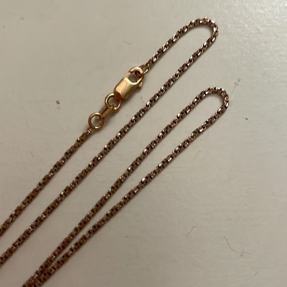 14k rose and yellow gold chain 18” - Picture 7 of 7